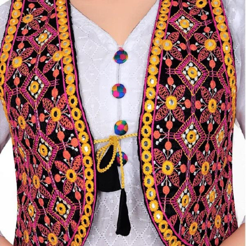 Shivam Fashion Cotton Rajasthani Embroidered Jacket for Women with Mirror Work Traditional Ethnic Shrug Jacket for kurti Navratri Gujrati Kutchi Koti - Image 3
