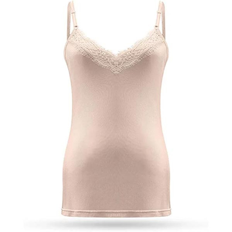 SilRiver Silk Women's Camisole Deep V-Neck Tank Tops Lace Cami Tops for Women Undershirts - Image 3